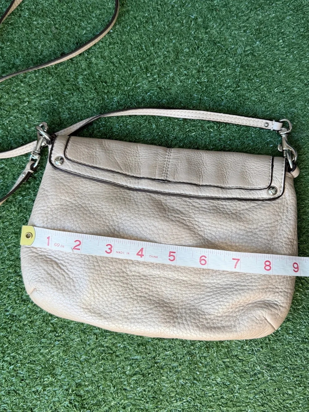 Coach Kristin Beige Metallic Champagne Leather Women’s Crossbody Bag